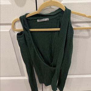 Olive Green Long Sleeve Top